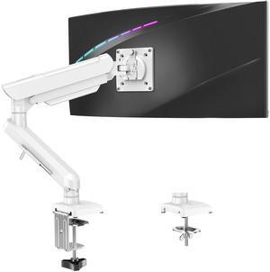 Single Monitor Desk Mount, 13-32 inch Adjustable Gas Spring Monitor Arm, Computer Monitor Stand Holder with Clamp and Grommet Base, Fits 4.4 to 22lbs Screens, VESA Mount Bracket, White, Freelift Pro