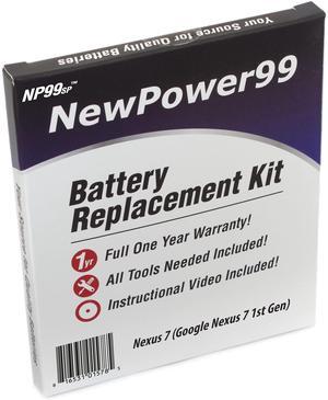 NewPower99 Battery Kit with Tools, Video Instructions and Battery for Nexus 7 (Google Nexus 7 1st Gen by Asus)