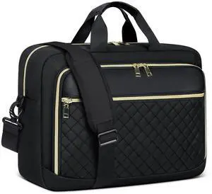 NEWHEY Laptop Bag 15.6 Inch Briefcase for Women Men Waterproof Laptop Messenger Bag Large Shoulder Computer Bag for Business Office Work College, Black
