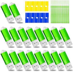 Nicepicten USB Drive 8GB USB 2.0 Flash Drive Bulk 20 Pack Thumb Drive Green Zip Drive USB Jump Drive Multipack Memory Stick Pendrive Bulk Flash Drive 8GB Ideal for Events & Office Shared Data Storage