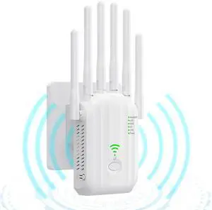 WiFi Extender Signal Booster - Internet Repeater for Home, Up to 1500 Sq.ft, 100+ Devices, Dual Band 5GHz/2.4GHz, 1200Mpbs Strong Signal Penetrability, Long Range Wireless Booster with Ethernet Port