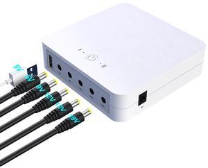 RGTTOTG Mini UPS Uninterrupted Power Supply 13200mAh 48.84Wh Lithium ion Backup Battery with DC 19V/12V/9V/5V Output for Wireless Router, Modem, LED Light, CCTV Camera, Smartphone More Support Solar