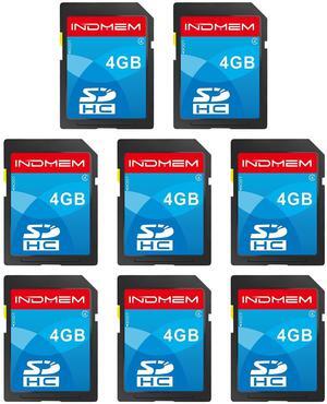 INDMEM SD Card 4GB, 8 Packs Class 4 4GB Flash Memory Card MLC Standard Secure Digital Cards Camera Card