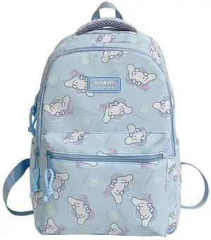 Roffatide Cartoon All Over Print Casual Backpack Laptop Backpack Travel Hiking Rucksack Daypack Blue