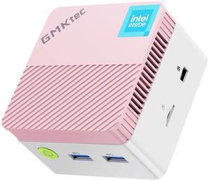 GMKtec Mini PC NucBox G5, Intel 12th Gen Alder Lake N97 (up to 3.6GHz), 12GB RAM 256GB M.2 SSD, Home, Business, Office Mini Computer with Windows 11 Pro, 4K UHD Dual HDIMI, RJ45-Pink
