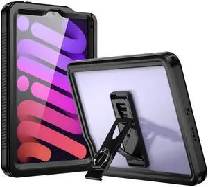 Designed for iPad mini 7 A17 Pro 2024 iPad mini 6 2021 (6th Generation) 8.3 Inch Waterproof Case, Full Body Heavy Duty Protection with Built-in Screen Protector, Stand,Strap, Shockproof Tablet Case