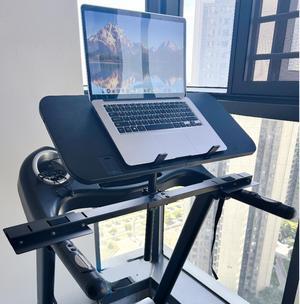 multifunctional Wooden Laptop Treadmill Desk with 2 cooling fan.Rolling Laptop Workstation Stand Cart Desk for Laptops,Books,Tablets,and Art,Made for Sofa,Treadmill,car,Bed,Chair,or Standing White