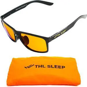 Carbon Reinforced Nylon Blue Light Blocking Glasses for Better Sleep - Orange Computer Migraine Glasses for TV Smartphone - EliteX Carbon Amber Nighttime Gaming Gamer Glasses for Screen Eye Strain