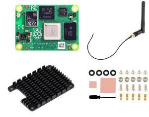 Pi Compute Module 4 Kit Comes with CM4108032-8GB RAM 32GB eMMC Flash with Wi-Fi, with CM4 Heatsink and CM4 Antenna, 2.4GHz and 5.0GHz IEEE 802.11b/g/n/ac Wireless & Bluetooth 5.0 (CM4108032 Kit)