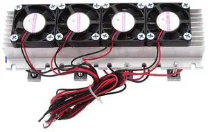 12V 4 Chip TEC1 12706 Thermoelectric Water Cooling Systems Fans Cooling Cooler DIY Air Cooling Device Thermoelectric Refrigeration Cooling System Kit