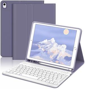 Keyboard for iPad 9th Generation iPad Case with Keyboard 10.2 Inch iPad 8th/7th /iPad Air 3rd/iPad Pro 10.5" Generation Case ,Detachable Wireless Keyboard Tablet Cover Case with Pencil Holder (Purple)