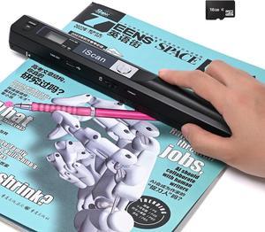 A4 Document Scanner, Portable Photo Scanner with 16GB Memory Card Handheld 900DPI JPG PDF Wand Scanner, Home Scanner for Documents with USB Connection for Computer