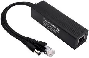 Industrial Gigabit PoE Splitter with IEEE 802.3af/at-Compliant 10/100/1000Mbps,Power Over Ethernet Splitter Adapter for Raspberry Pi 5 4B 3B+ 3B/Network Camera, 5V 5A 25W Output, DC Port