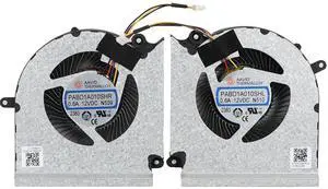 New CPU and GPU Cooling Fan Replacement for MSI GE68 GP68H 15M1 15M2 Series PABD1A010SHR N509 PABD1A010SHL N510 DC12V 0.6A Fan