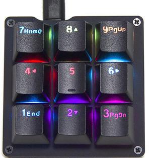 Macro Keyboard Mechanical Numpad One Handed Gaming 24 Macro Programmable Setting Keypad 9-Keys Number Pad Keyboard Electric Contest Game RGB Backlit Gaming Keyboard for Red Switch Black Keycaps