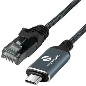 Thzzhnno USB C to Ethernet Cable 30FT, Type C to RJ45 Gigabit LAN Network Adapter Cord,Directly Connected,Thunderbolt 3/4 Compatible for MacBook Pro/Air, iPad Pro, iPhone 15 Series,Galaxy S24