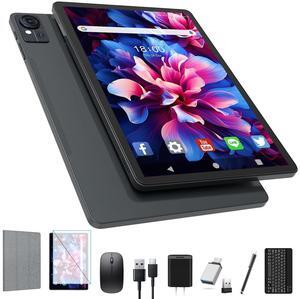2025 Release 11 inch Tablet, Android 14 Tablets with Keyboard, 16(8+8)GB RAM 128GB ROM 1TB Expand, 4G Cellular Tablet with Dual Sim Slot, 5G WiFi Tablet, Octa-Core IPS Incell Screen, 8000mAh GPS-Gray
