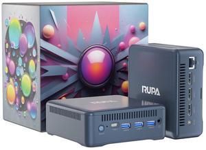 RUPA Mini Pc Windows 11, N100 Mini PC 16GB DDR4 RAM 512GB 2.5''SSD, Micro PC Support Real 4K HDR 10+ Triple Display, WiFi6, BT5.2, USB3.0, Gigabit Ethernet Mini Computer for Home/Office