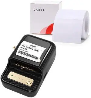 NIIMBOT B21 Black Label Maker and 2 Rolls Tape Bundle