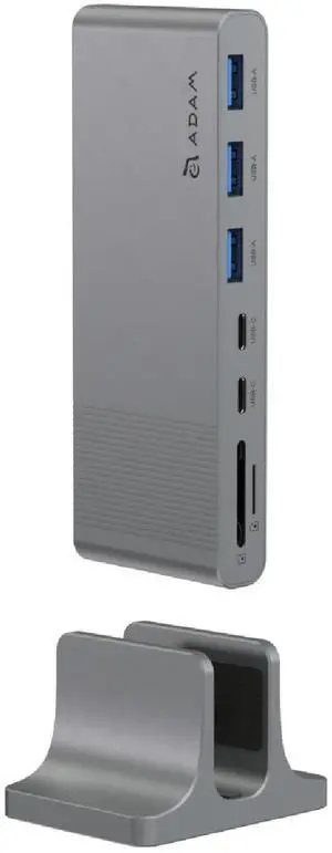 ADAM elements Mac & Laptop USB-C Hub/Docking Station - CASA HUB Pro S USB-C 12-in-1 Multi-Ports Hub for M3/M2/M1 Mac, iPad/Laptop - USB-C Host, USB-C x2, USB-A x3, USB-C PD, HDMI x2, RJ45, SD & TF