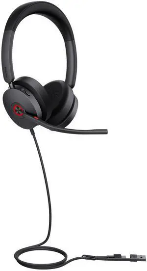 Yealink UH48 ANC Wired Headset with Microphone, Active Noise Cancelling USB Headphones for PC, MS Teams Certified Works with All Other Call Platforms, USB-A or USB-C Connectivity, Mute Button