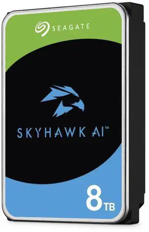 Seagate Skyhawk AI 8TB Video Internal Hard Drive HDD - 3.5 Inch SATA 6Gb/s 256MB Cache for DVR NVR Security Camera System with in-house Rescue Services (ST8000VEZ01)
