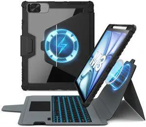 Nillkin for iPad Air 11-inch (M2/M3) 2024/2025 New ipad air Keyboard and Magnetic Stand Case for iPad Air 5, iPad Air 10.9 Keyboard Case, Detachable Backlit Keyboard,Trackpad for iPad Pro 11