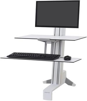 Ergotron - WorkFit-S LD Single Monitor Standing Desk Converter, Sit-Stand Workstation for Tabletops - 6 to 16 lbs, White