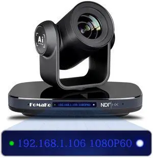 FoMaKo NDI SDI PTZ Camera HDMI, 1080P60 AI Auto-Tracking NDI Camera 20X Optical Zoom, USB3.0 Type-C ,for Church Worship Education Conference Events, KN20