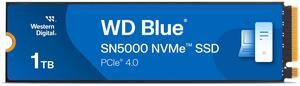 Western Digital 1TB WD Blue SN5000 NVMe Internal Solid State Drive SSD - PCIe Gen 4.0, M.2 2280, Up to 5,150 MB/s - WDS100T4B0E