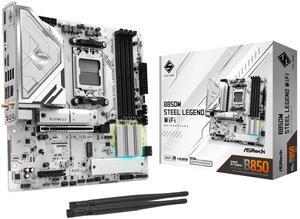 ASRock AMD B850M Steel Legend WiFi 7 Socket AM5 B850 Ryzen DDR5 8000 MHz 256GB Micro ATX Motherboard M.2 SATA3 6.0 Gb/s PCIe 5.0