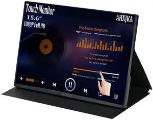 AHXJKA 15.6" Touch Portable Travel Monitor : 1080P IPS/HDR Laptop Screen Extender for Gaming and Computer Display,Compatible with Laptop PC Phone PS4/PS5 Switch