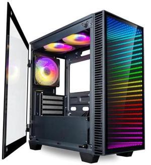 Empowered PC Continuum Micro 26L mATX Mid Tower Gaming Desktop Computer Case with 6 ARGB 600-2000rpm PWM Fans Pre-Installed, Dual Mode (3p Mobo + Remote) Control & ATX PSU & 347x166x89mm GPU Clearance