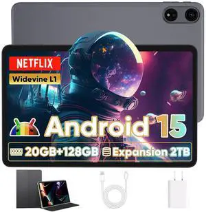 2025 Upgraded Android 15 Tablet with Case, Large Tablets 12 inch, Octa-core CPU,20GB+128GB+2TB Expandable,2000X1200 IPS Display, 13MP+5MP Dual Cameras,8000mAh Large Battery+18W PD Fast Charge