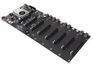 BTC T37 Mining Motherboard CPU Combo, LGA1155 Mining Machine Motherboard Integrated for Celeron CPU 1037U, Support 8 GPU, DDR3 SODIMM Slot, VGA, HDMI for Ethereum