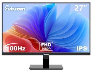 Futuzen 27 inch Office Computer Monitor IPS FHD 1080p 100Hz Work PC Monitor with Eye Care Ultra-Slim Bezel VESA Mountable Low Blue Light LED Monitors Anti Glare Screen HDMI/VGA Ports