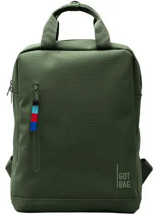 GOT BAG - Daypack Backpack, Hiking & Travel with a 13" Laptop Sleeve & Luggage Sleeve, Eco-Conscious Bag Made of Recycled Ocean Impact Plastic(tm) (Algae Color)