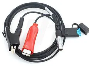 HangTon Power Cable 8 Pin for Leica Total Station TS30 TM30 GS15 CS10 Car Battery Alligator Clips 1.8M 15A Fused