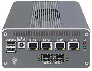 HKUXZR Firewall Appliance Mini PC, Intel N100 Quad Core 10G*2 4xIntel I226 2.5G Ethernet VPN Soft Routing,2*USB3.2 1*TF Slot 1*SATA 1*M.2 NVMe x4 Triple Display 4K HDMI DP DDR5 M.2 (NO RAM NO SSD)