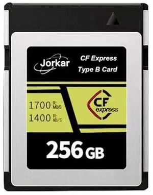 Jorkar CFexpress Type B Memory Card 256GB Gold for Cameras Nikon Z6/Z7/Z9/D6/D5/D850/D500, for Canon EOS-1DX/C300/C500/R5 R5C R3, for Panaso GH6/S1/S1R/S1K, DJI Ronin 4D, Up to 1700MB/s 8K 4K