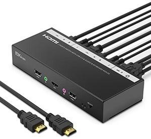 KVM Switch 1 Monitors 2 Computers HDMI 4K 60Hz, KVM Switcher, 2 PCs Share 1 Monitor Keyboard Mouse Printer Scanner, USB2.0, Audio, Hotkey, EDID Emulation, for Windows,Mac,Linux,Unix, Cables Included