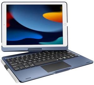 pekarejue Wireless Keyboard Case for 2021 Apple iPad 10.2 inch 9th 8th 7th, iPad Air 3rd and iPad Pro 10.5 2nd Generation: Rotatable Pencil Holder Trackpad RGB Backlit Blue