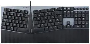 Perixx PERIBOARD-535BL ES Teclado dividido mecanico ergonomico con Cable - nterruptores Clicky Azules de Bajo perfil - Teclas programables - Compatible con Windows y Mac OS X - Tecla
