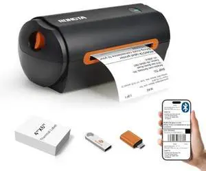 Rongta Bluetooth Thermal Shipping Label Printer, 4x6 Wireless Label Maker for Shipping Packages & Small Business, Compatible with Android iOS, Mac & Windows, Ebay, , Shopify, USPS, Etsy