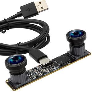 ELP 1200P 60fps Binocular Global Shutter USB Camera Module for Computer - Wide Angle 120 4MP Dual Lens Synchronization PC Camera