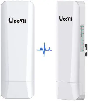 Wireless Bridge, Point to Point Outdoor WiFi Bridge, UeeVii CPE453 5.8G 3KM Long Range Wireless CPE with 14dBi Antenna, Dual 100Mbps Ports, 24V PoE, Ideal for Barn, Shop, Garage