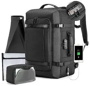 VGOAL Carry on Backpack Flight Approved - Expandable Travel Backpacks Daypack Weekender Backpack Luggage Briefcase with Toiletry Bag Fits up to 17.3" Laptop for Men Women