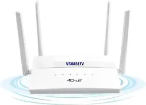 4G LTE Wireless Router with SIM Card Slot Unlocked 300Mbps Wireless Mobile WiFi Hotspot with Antenna for B2/B4/B5/B12/B13/B17/B18/B25, Sim Card Router Support T-Mobile AT&T