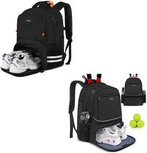 Ytonet Gym Backpack For Men Women Travel Sports Track Backpack With Shoe Compartment USB Charging Port Large Workout Laptop Backpack Water Resistant College Bag,Tennis Bag Tennis Backpack