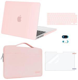 MOSISO Compatible with MacBook Pro 14 inch Case 2025 2024 2023 2022 2021 M4 M3 M2 M1 A3112 A3185 A3401 A2918 A2992 A2779 A2442, Hard Case&Bag&Keyboard Cover&Webcam Cover&Screen Film, Chalk Pink
